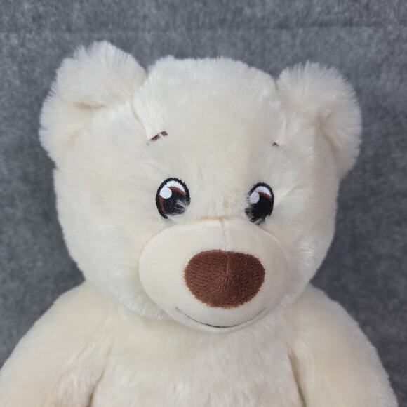 Build A Bear Cream Ivory Teddy Bear Plush 15 Inch Stuffed Animal Toy Brown Nose - Picture 2 of 11